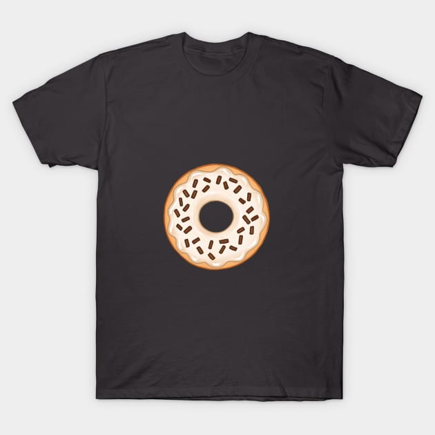 White Donut and Chocolate Sprinkles T-Shirt by MidaDesigns1